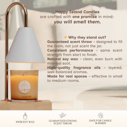 FREE POUCH Happy Island 1 Good Mood Spray Room and Linen Spray + Scented Soy Candle Tin Bundle