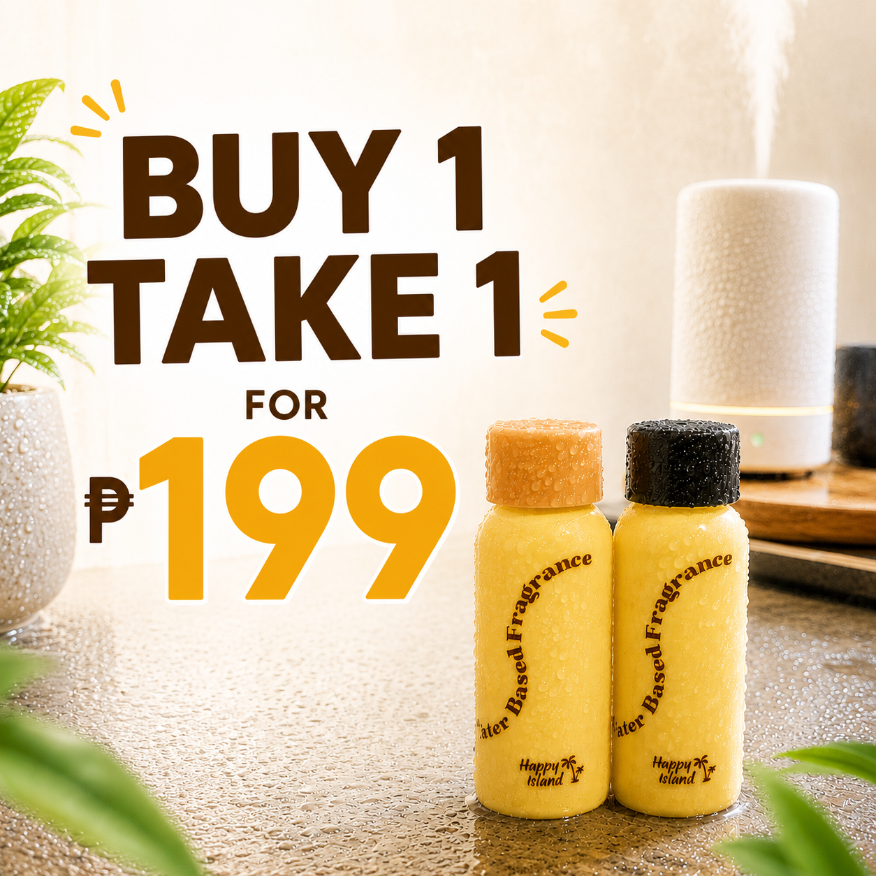 BUY 1 TAKE 1 Happy Island Diffuser Refill (Water Based Fragrance)